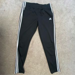 Women's Adidas 3 Stripe Track Pants, Climalite fabric, size M, EUC
